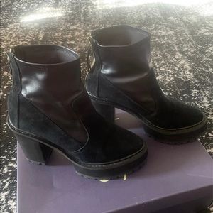 Shellys London Black Leather Suede Boots